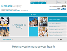 Tablet Screenshot of elmbanksurgery.nhs.uk